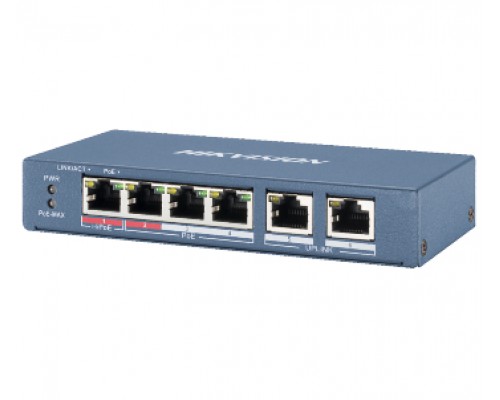 4-портовий некерований POE комутатор Hikvision DS-3E0106HP-E