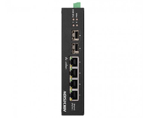 4-портовий некерований POE комутатор Hikvision DS-3T0506HP-E/HS