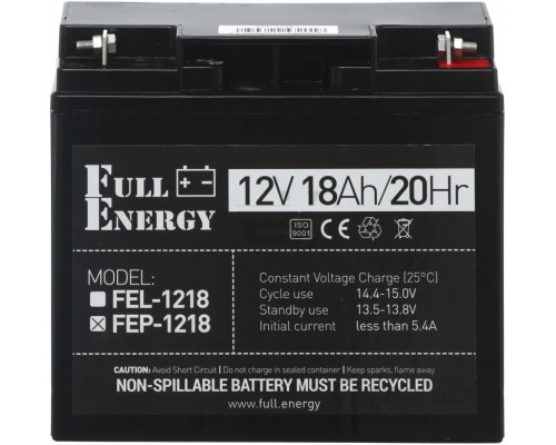 Акумулятор 12В 18 Аг для ДБЖ Full Energy FEP-1218
