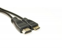Видео кабель PowerPlant HDMI - mini HDMI, 2м, позолоченные коннекторы, 1.4V