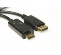 Видео кабель PowerPlant DisplayPort (M) - HDMI (M), 1.4V, 30AWG, 4Kx2K, 1.8м