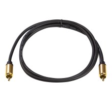 Кабель коаксиальный PowerPlant RCA 26AWG, 1 м, черный
