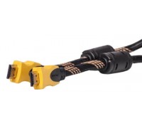 Видео кабель PowerPlant HDMI - HDMI, 3м, позолоченные коннекторы, 1.3V, Nylon, Double ferrites