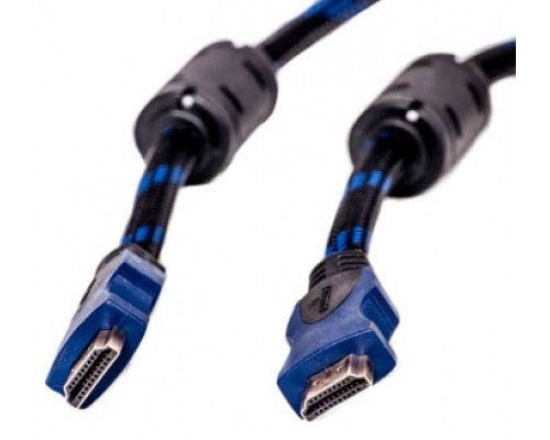 Видео кабель PowerPlant HDMI - HDMI, 5м, позолоченные коннекторы, 1.4V, Nylon, Double ferrites
