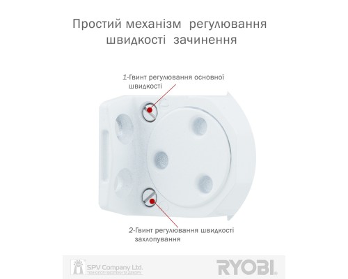 Доводчик накладной RYOBI *1500 DS-1554T GLOSSY_WHITE SLD_HO_ARM EN_2 до_45кг 900мм