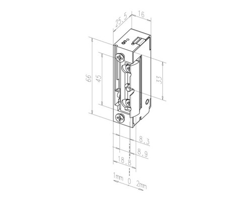 Защелка электромеханическая EFF EFF 128 -A71 FaFix (W/O_SP 10-24V_AC/DC) НЗ_А универсальная с узким корпусом
