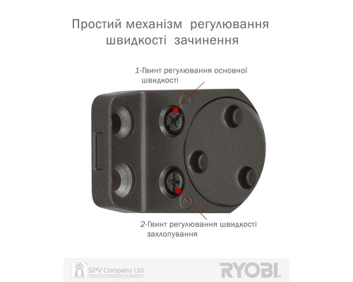 Доводчик накладной RYOBI *9900 9903 SILVER_BRONZ STD_ARM EN_2/3 до_65кг 965мм