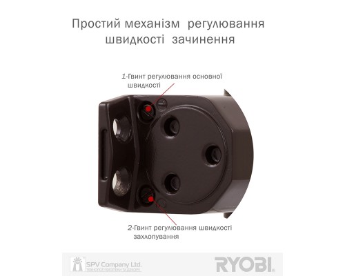 Доводчик накладной RYOBI 2000 D-2050T DARK_BRONZE BC SLD_ARM EN_3 60кг 950мм FIRE