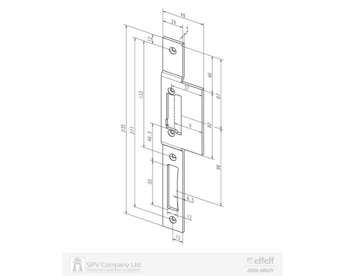 Зворотна планка EFF EFF 46B LAP (-------46B35-04) (SS L)