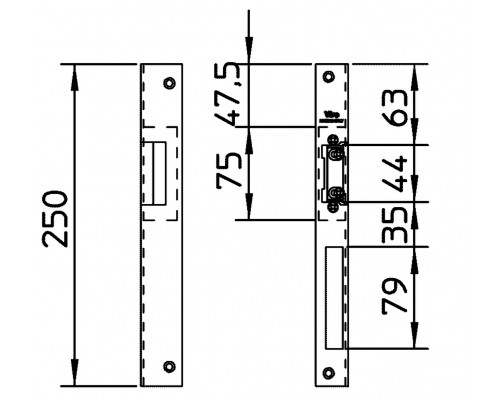 Зворотна планка VIRO 1094 iW NICKEL PLATED STEE LH 7755.1094.2.78 (UKR_RIGHT T2/T3)