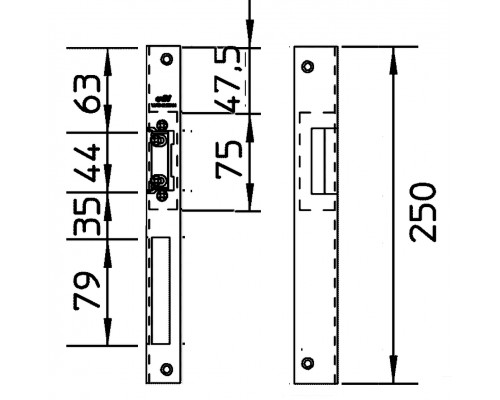 Зворотна планка VIRO 1094 iW NICKEL PLATED STEE RH 7755.1094.1.78 (UKR_LEFT T1/T4)