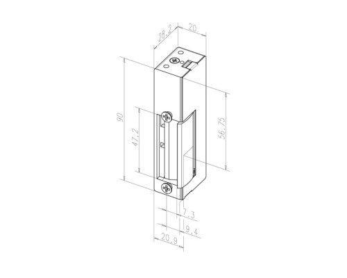 Защелка электромеханическая EFF EFF 14 E-D11 FaFix (W/O_SP GOLD 6-12V_AC/DC R) НЗ_Е универсальная стандартная
