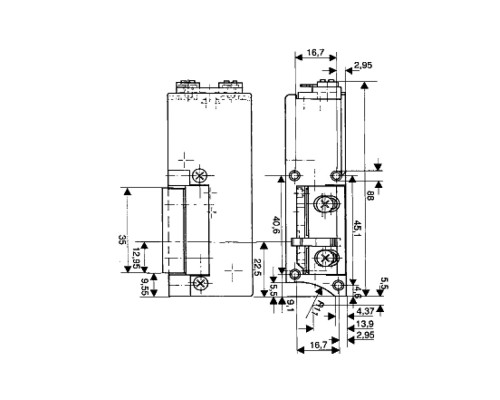 Защелка электромеханическая EFF EFF 125 -D14 FaFix (W/O SP 6-12V AC/DC L) НЗ А для многонаправленных замков MTL