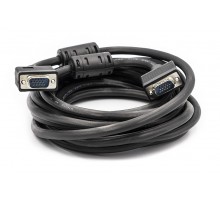 Видео кабель PowerPlant VGA-VGA, 5м, Double ferrites