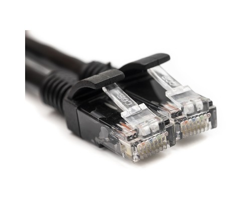 Патч-корд PowerPlant Cat5E UTP 1 м, черный