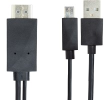 Видео кабель PowerPlant HDMI - micro USB (11 pin) + USB, 1.8м, (MHL), Blister