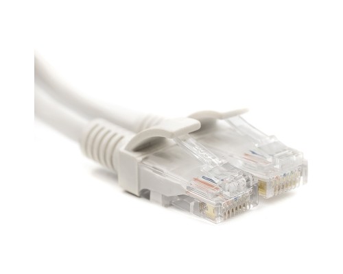 Патч-корд PowerPlant Cat5E UTP 1м, белый